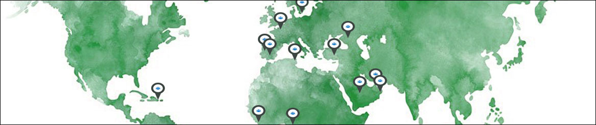 Map of the offices, customer contact points and affiliates locations of ECO-Freeze